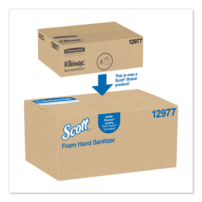 Scott Essential Alcohol-Free Foam Hand Sanitizer, 1,000 mL Cassette, Unscented, 6/Carton