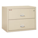 FireKing Insulated Lateral File, 2 Legal/Letter-Size File Drawers, Parchment, 37.5" x 22.13" x 27.75"