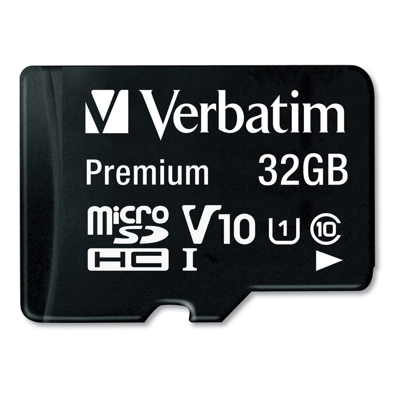 Verbatim 32GB Premium microSDHC Memory Card with Adapter, UHS-I V10 U1 Class 10, Up to 90MB/s Read Speed