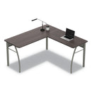 Linea Italia Trento Line L-Shaped Desk, 59.13" x 59.13" x 29.5", Mocha/Gray
