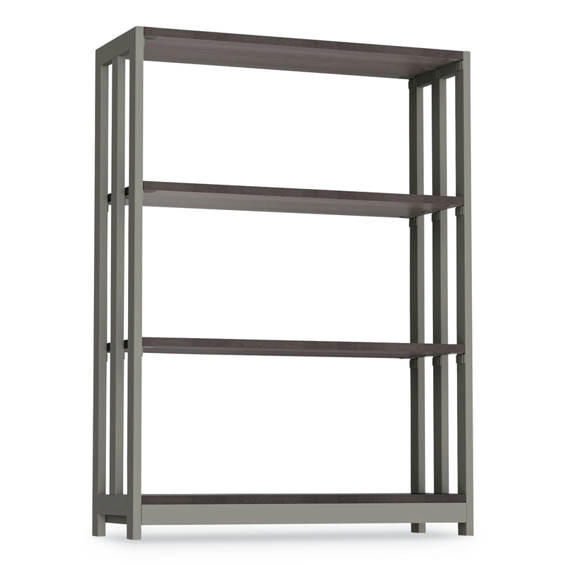 Linea Italia Trento Line Bookcase, Three-Shelf, 31.5w x 11.63d x 43.25h, Mocha