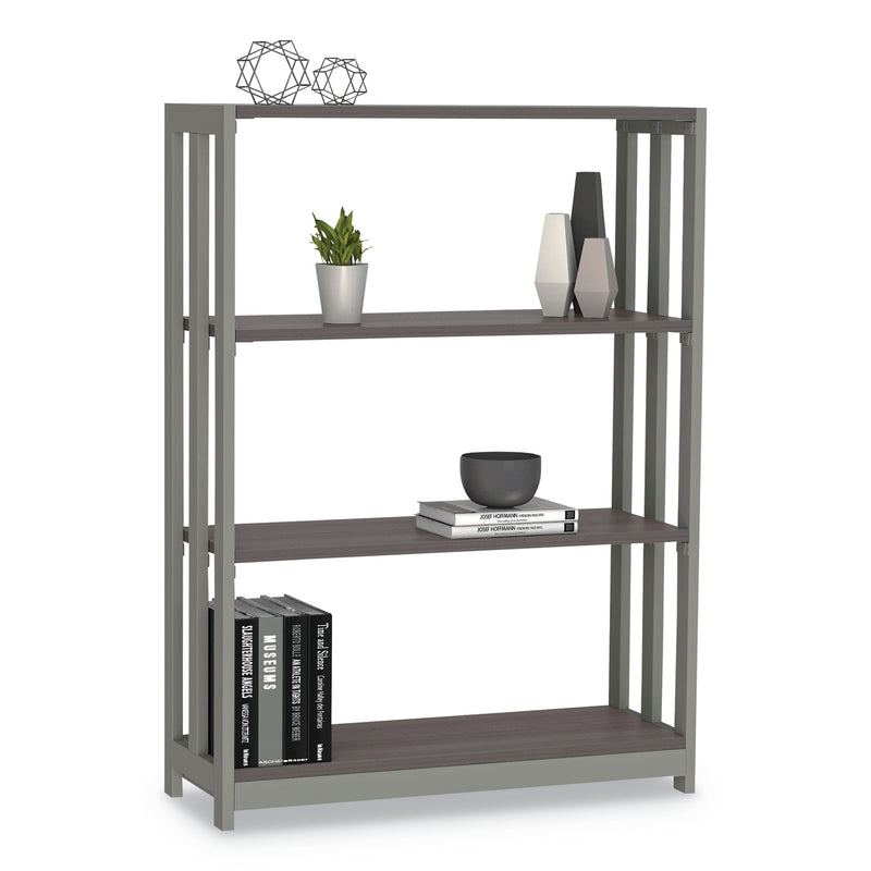 Linea Italia Trento Line Bookcase, Three-Shelf, 31.5w x 11.63d x 43.25h, Mocha
