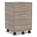 Linea Italia Urban Mobile File Pedestal, Left or Right, 2-Drawers: Box/File, Legal/A4, Natural Walnut, 16" x 15.25" x 23.75"