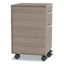 Linea Italia Urban Mobile File Pedestal, Left or Right, 2-Drawers: Box/File, Legal/A4, Natural Walnut, 16" x 15.25" x 23.75"
