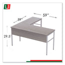 Linea Italia Urban Series L- Shaped Desk, 59" x 59" x 29.5", Ash