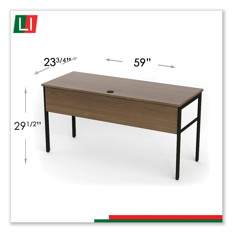 Linea Italia Urban Series Desk Workstation, 59" x 23.75" x 29.5", Natural Walnut