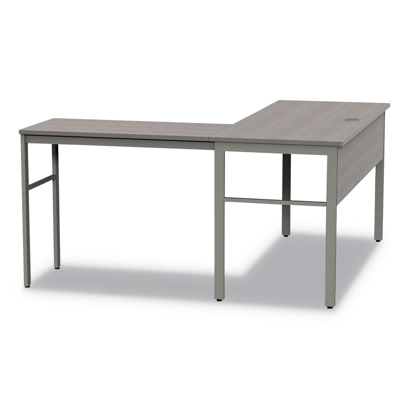Linea Italia Urban Series L- Shaped Desk, 59" x 59" x 29.5", Ash