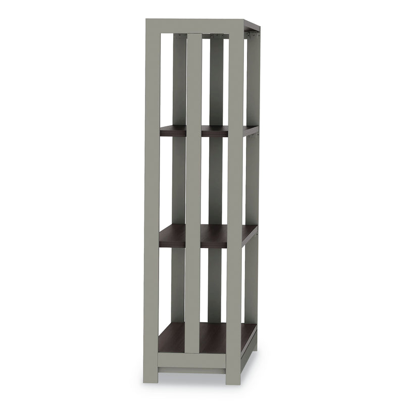 Linea Italia Trento Line Bookcase, Three-Shelf, 31.5w x 11.63d x 43.25h, Mocha