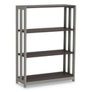 Linea Italia Trento Line Bookcase, Three-Shelf, 31.5w x 11.63d x 43.25h, Mocha