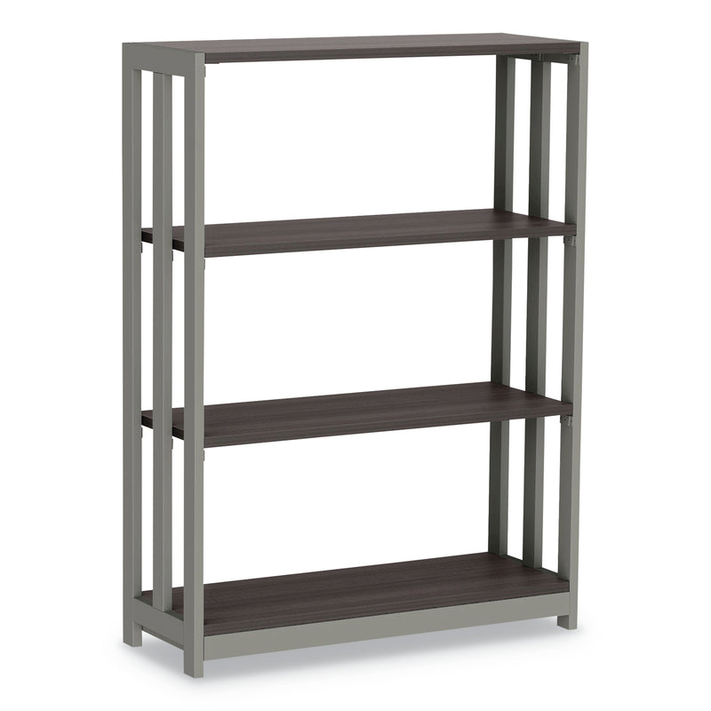 Linea Italia Trento Line Bookcase, Three-Shelf, 31.5w x 11.63d x 43.25h, Mocha