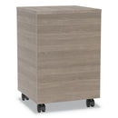 Linea Italia Urban Mobile File Pedestal, Left or Right, 2-Drawers: Box/File, Legal/A4, Natural Walnut, 16" x 15.25" x 23.75"