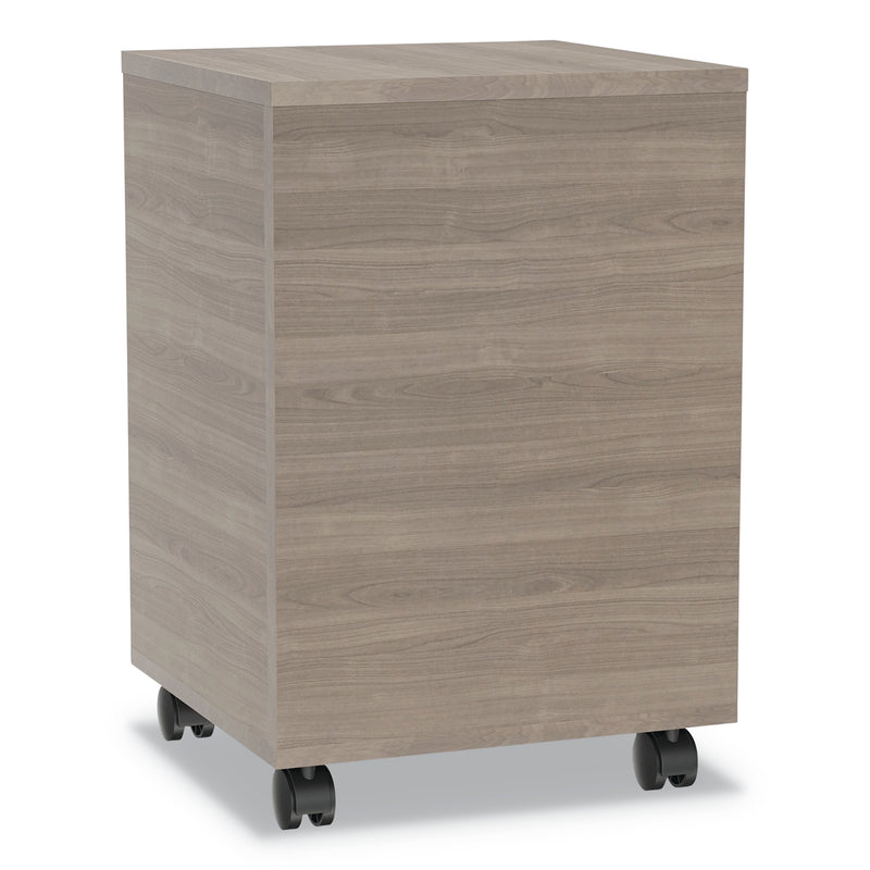 Linea Italia Urban Mobile File Pedestal, Left or Right, 2-Drawers: Box/File, Legal/A4, Natural Walnut, 16" x 15.25" x 23.75"
