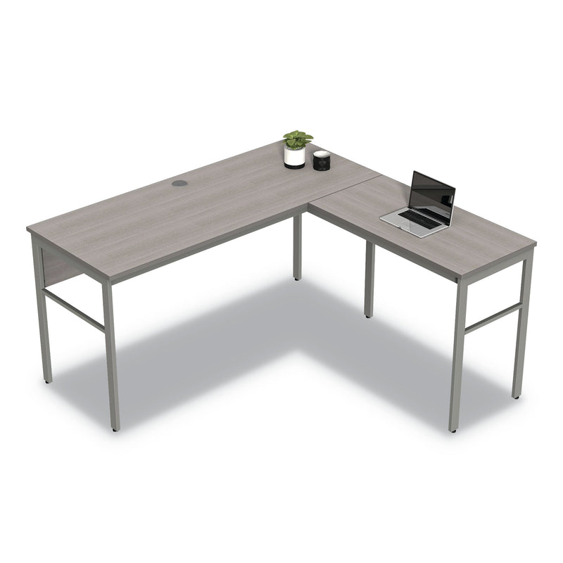 Linea Italia Urban Series L- Shaped Desk, 59" x 59" x 29.5", Ash