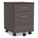 Linea Italia Trento Line Mobile Pedestal File, Left or Right, 2-Drawers: Box/File, Legal/Letter, Mocha, 16.5" x 19.75" x 23.63"