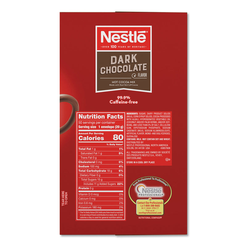 Nestlé Hot Cocoa Mix, Dark Chocolate, 0.71 oz, 50/Box