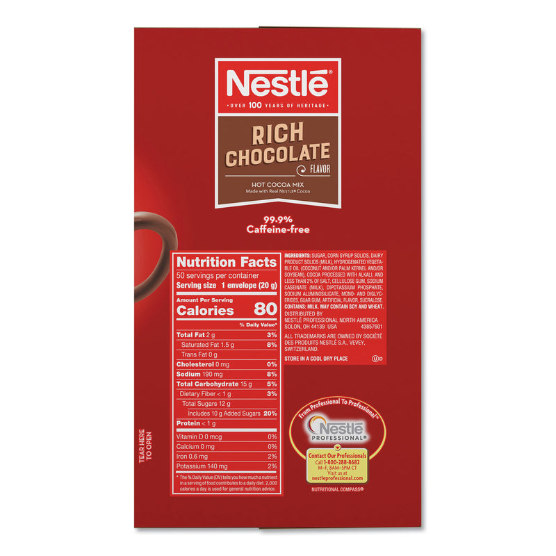 Nestlé Hot Cocoa Mix, Rich Chocolate, .71oz, 50/Box