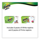 Bounty Quilted Napkins, 1-Ply, 12 1/10 x 12, 6 PK/Print, 6 PK/White, 200/PK, 12 PK/CT