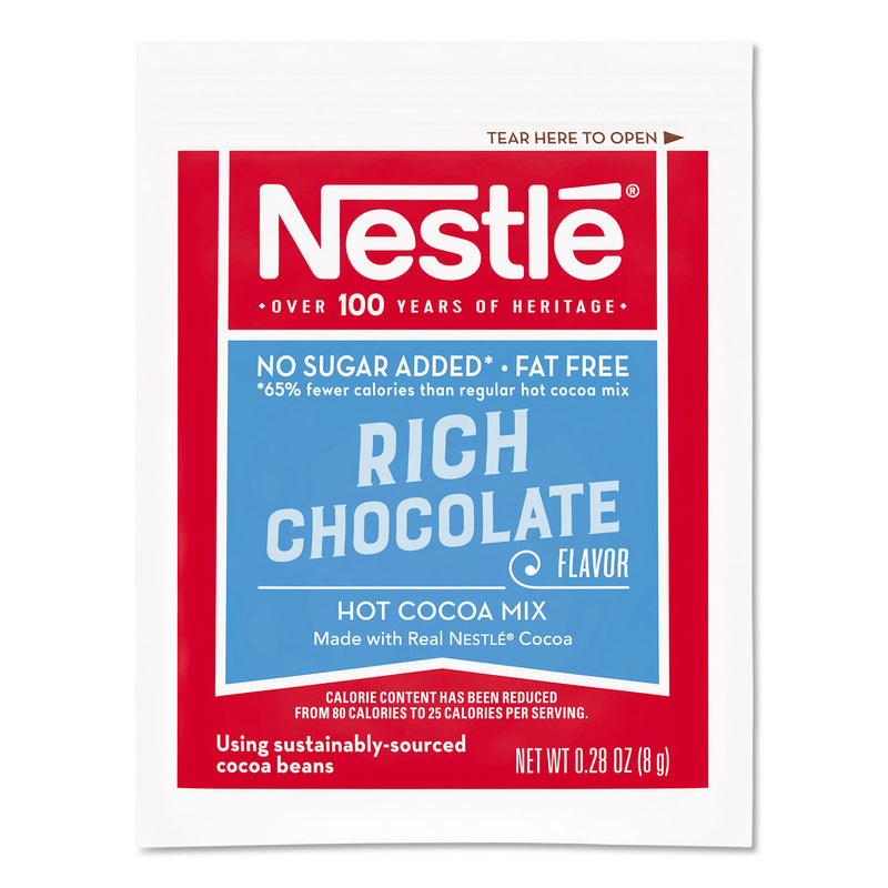 Nestlé No-Sugar-Added Hot Cocoa Mix Envelopes, Rich Chocolate, 0.28 oz Packet, 30/Box