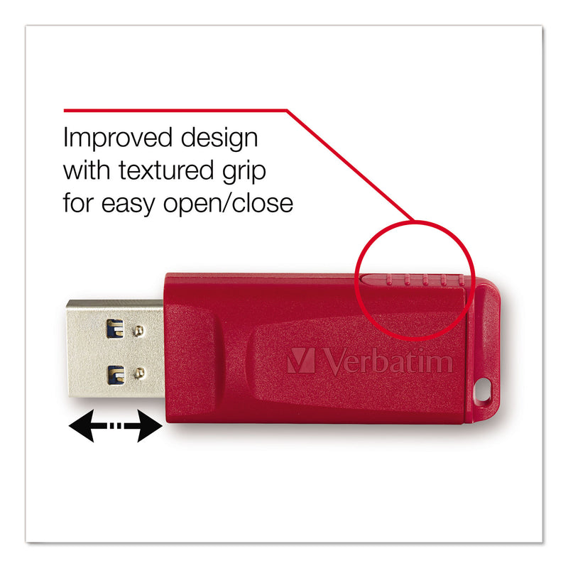 Verbatim Store 'n' Go USB Flash Drive, 8 GB, Assorted Colors, 3/Pack