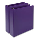 Samsill Earth’s Choice Biobased Durable Fashion View Binder, 3 Rings, 2" Capacity, 11 x 8.5, Purple, 2/Pack