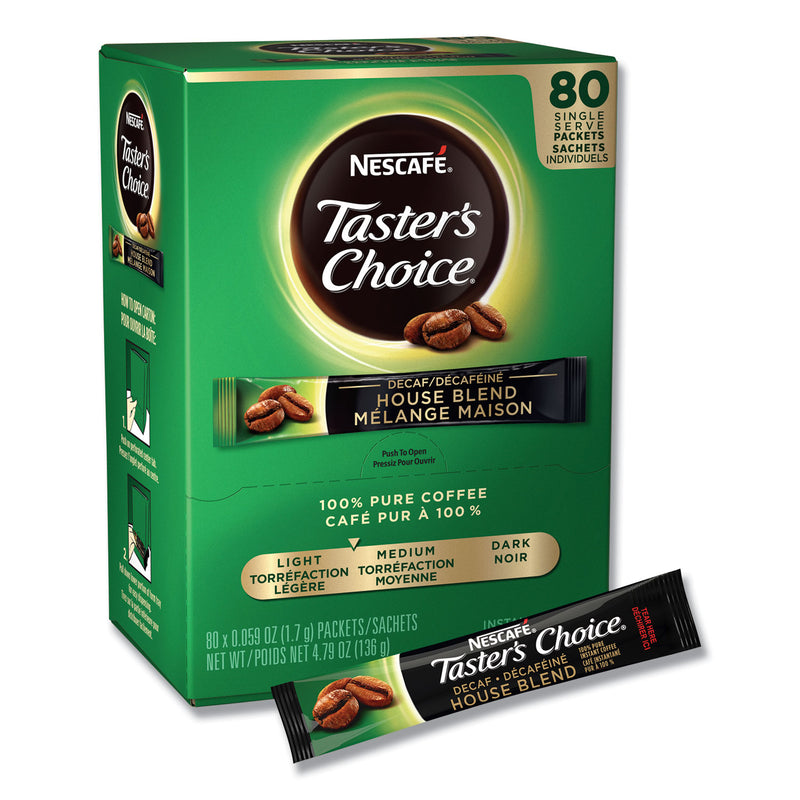 Nescafé Taster's Choice Stick Pack, Decaf, 0.06oz, 80/Box