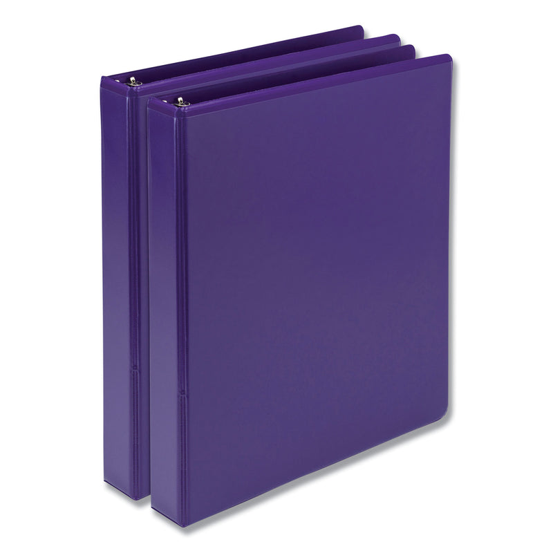 Samsill Earth’s Choice Biobased Durable Fashion View Binder, 3 Rings, 1" Capacity, 11 x 8.5, Purple, 2/Pack