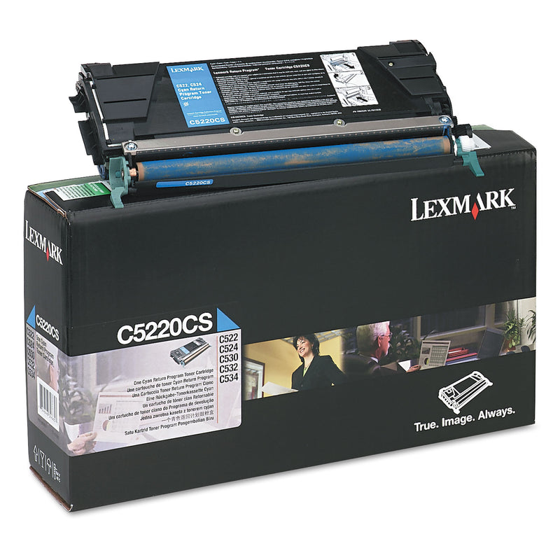 Lexmark C5220CS Return Program Toner, 3,000 Page-Yield, Cyan
