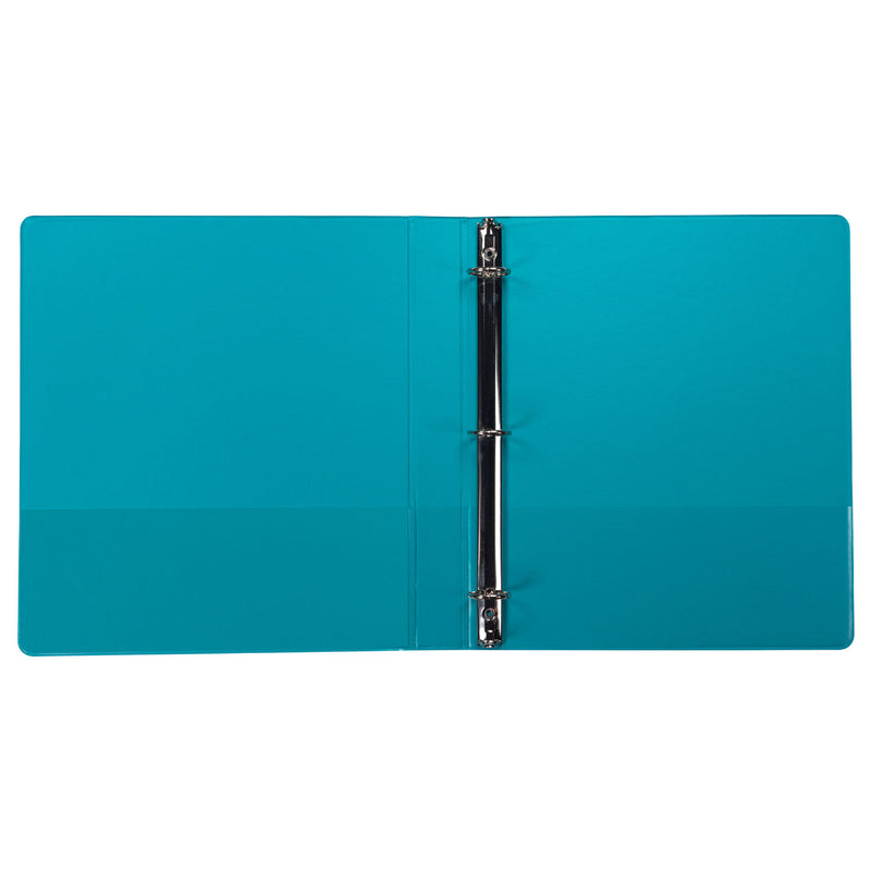 Samsill Earth’s Choice Biobased Durable Fashion View Binder, 3 Rings, 1" Capacity, 11 x 8.5, Turquoise, 2/Pack