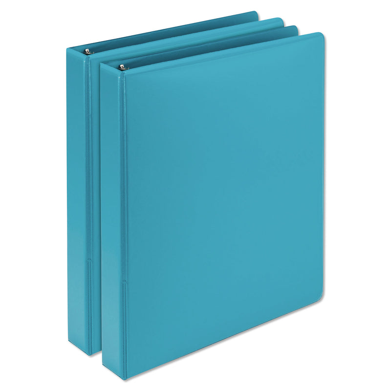 Samsill Earth’s Choice Biobased Durable Fashion View Binder, 3 Rings, 1" Capacity, 11 x 8.5, Turquoise, 2/Pack