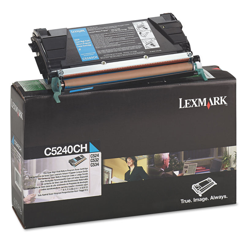 Lexmark C5240CH Return Program High-Yield Toner, 5,000 Page-Yield, Cyan