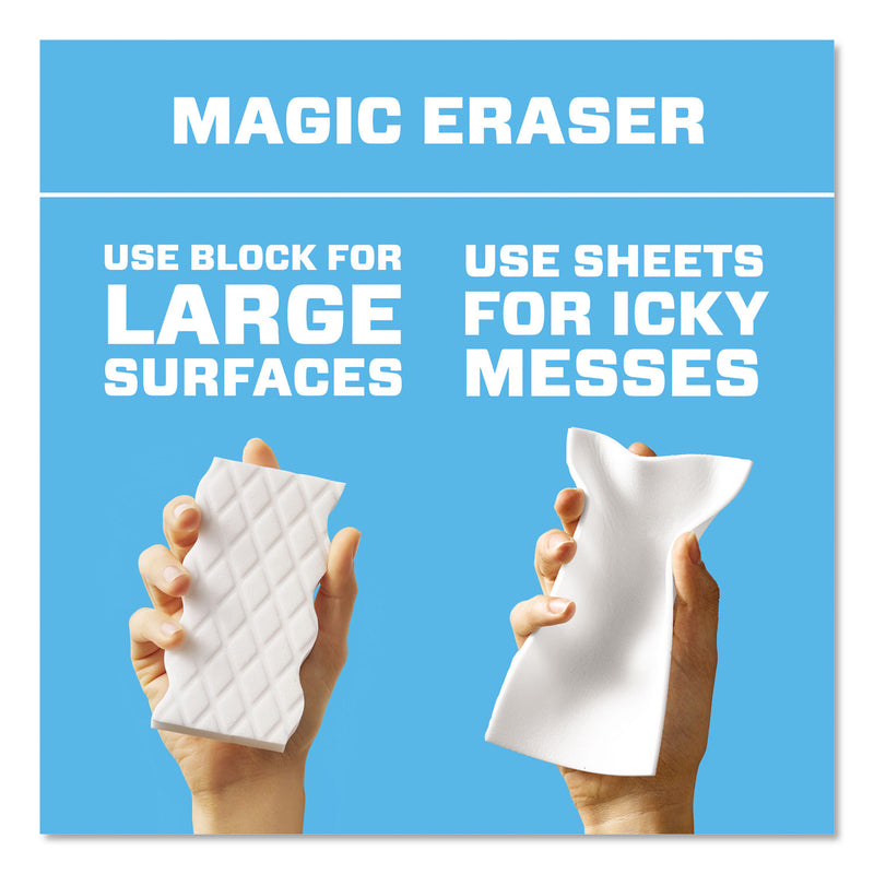 Mr. Clean Magic Eraser Sheets, 3.5 x 5.8, 0.03" Thick, White, 16/Pack, 8 Packs/Carton