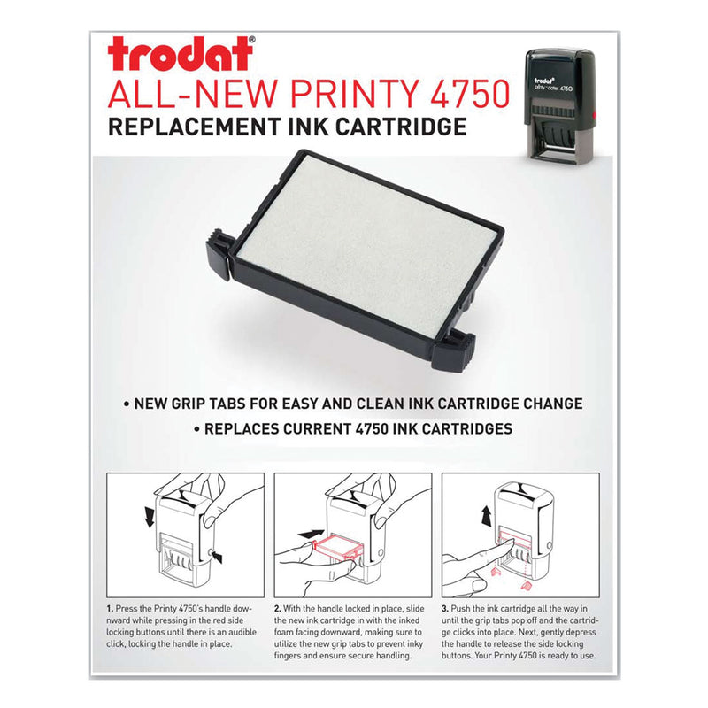 Trodat E4750 Printy Replacement Pad for Trodat Self-Inking Stamps, 1" x 1.63", Blue/Red