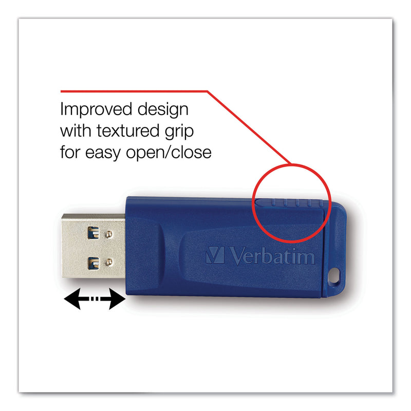 Verbatim Classic USB 2.0 Flash Drive, 16 GB, Blue