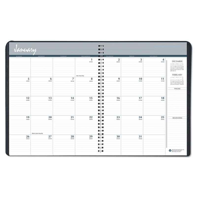 House of Doolittle Recycled Two Year Monthly Planner with Expense Logs, 8.75 x 6.88, Black Cover, 24-Month (Jan to Dec): 2023 to 2024