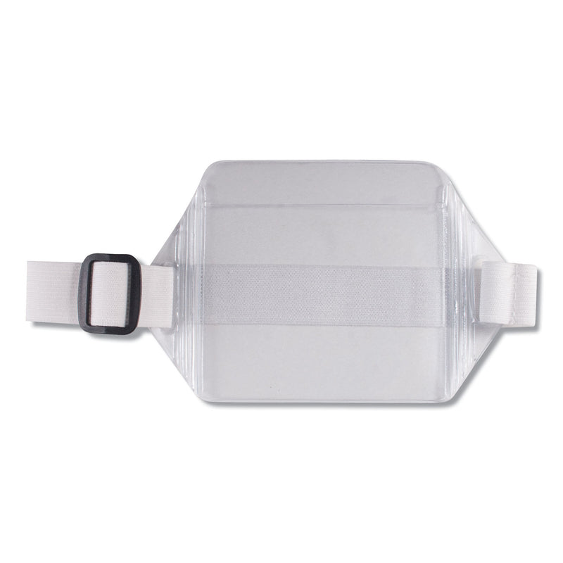 Advantus Arm Badge Holders, Horizontal, Textured Clear 5.5" x 3.88" Holder, 3.5" x 3" Insert, 12/Pack
