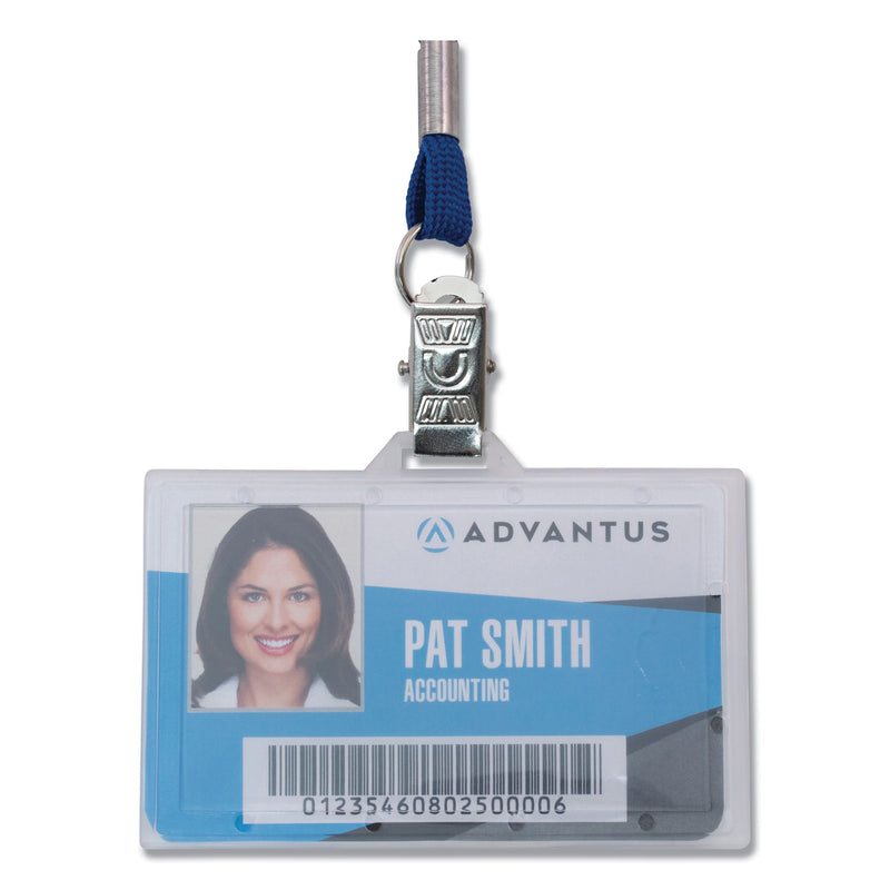 Advantus ID Card Holders, Horizontal, Clear 3.68" x 2.25" Holder, 3.38" x 2.13" Insert, 25/Pack