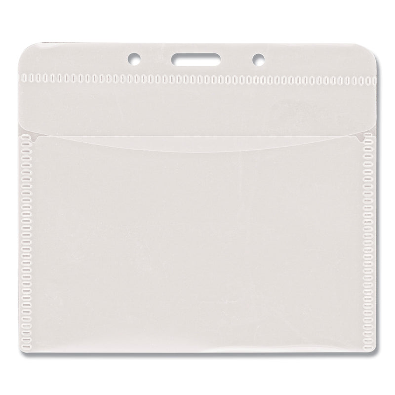 Advantus PVC-Free Badge Holders, Horizontal, Clear 4.5" x 4" Holder, 4.13" x 3.13" Insert, 50/Pack