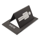 Advantus Pop-Out ADA Sign, Men, Tactile Symbol/Braille, Plastic, 6 x 9, Gray/White