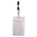 Advantus Resealable ID Badge Holders, J-Hook and 36" Lanyard, Vertical, Frosted 3.68" x 5" Holder, 2.38" x 3.75" Insert, 20/Pack