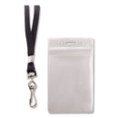 Advantus Resealable ID Badge Holders, J-Hook and 36" Lanyard, Vertical, Frosted 3.68" x 5" Holder, 2.38" x 3.75" Insert, 20/Pack
