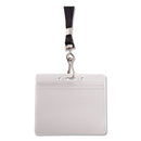 Advantus Resealable ID Badge Holders, J-Hook and 36" Lanyard, Horizontal, Frosted 4.13" x 3.75" Holder, 3.88" x 2.63" Insert, 20/Pack