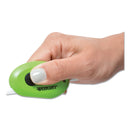 Westcott Compact Safety Ceramic Blade Box Cutter, Retractable Blade, 0.5" Blade, 2.5" Plastic Handle, Green