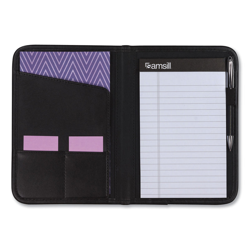 Samsill Professional Padfolio, 3/4w x 9 1/4h, Open Style, Black