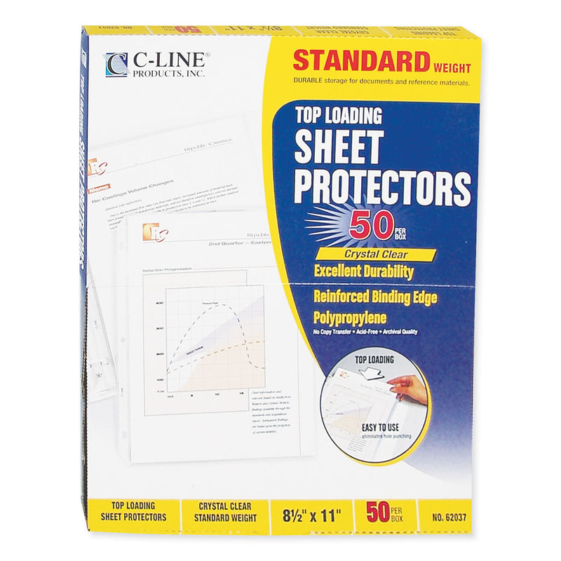 C-Line Standard Weight Polypropylene Sheet Protectors, Clear, 2", 11 x 8.5, 50/Box