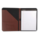 Samsill Contrast Stitch Leather Padfolio, 8 1/2 x 11, Leather, Tan