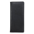 Samsill Regal Leather Business Card File, Holds 96 2 x 3.5 Cards, 4.75 x 10, Black