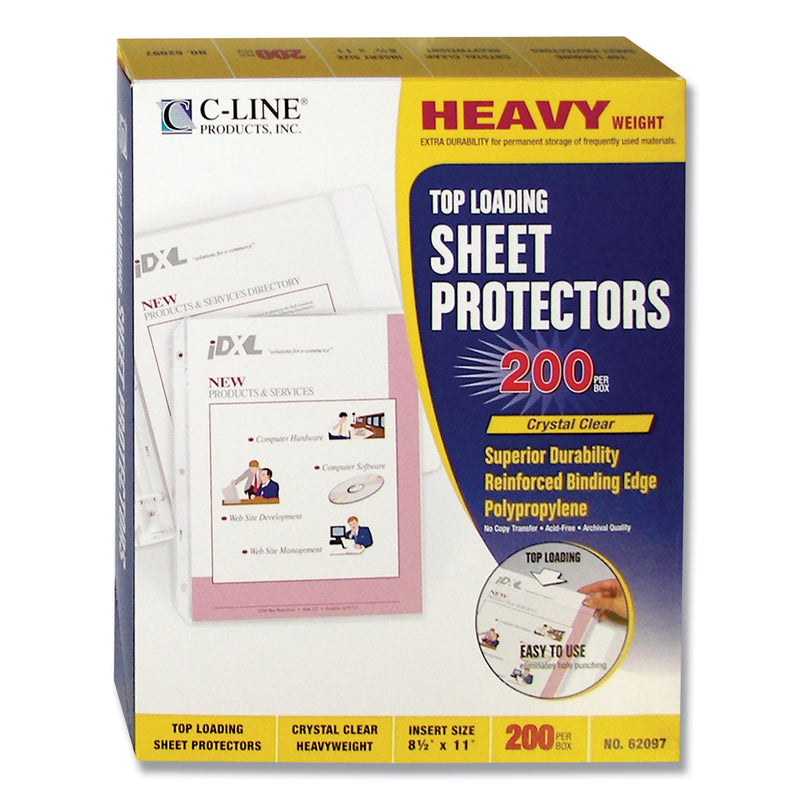 C-Line Heavyweight Polypropylene Sheet Protectors, Clear, 2", 11 x 8.5, 200/Box