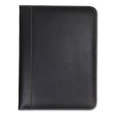 Samsill Contrast Stitch Leather Padfolio, 8 1/2 x 11, Leather, Black