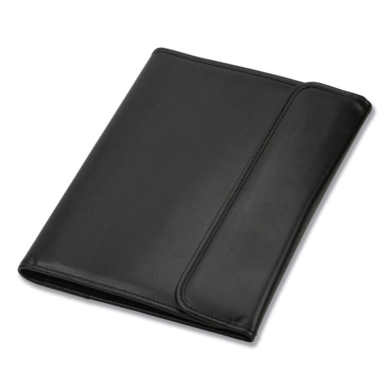 Samsill Professional Tri-Fold Padfolio w/Calculator, Writing Pad, Vinyl, Black
