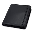 Samsill Professional Zippered Pad Holder/Ring Binder, Pockets, Writing Pad, Vinyl Black